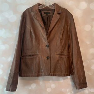 Revue Faux Brown Leather Jacket